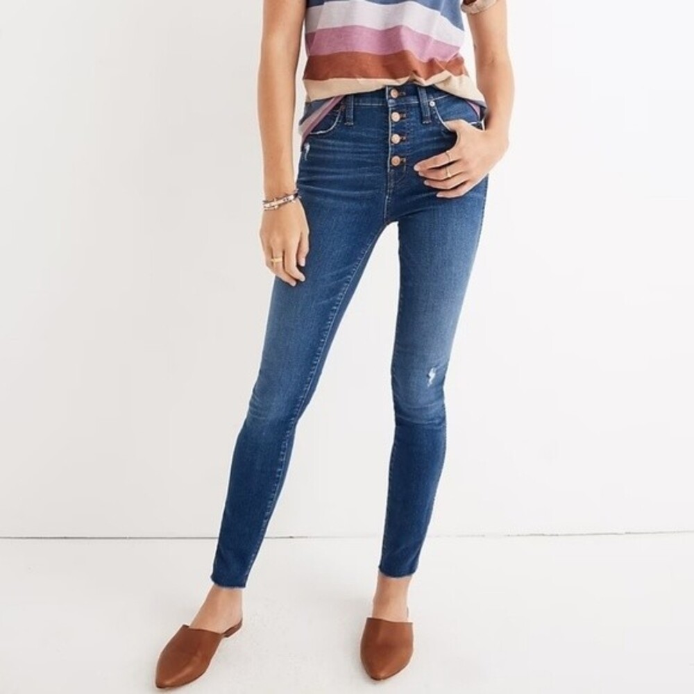 Madewell Blue High Rise Jeans Size 24 Chic Feminine Y2K Retro Edgy Comfy